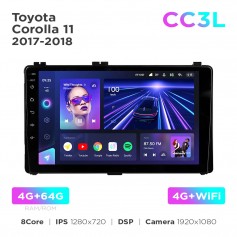 Штатная магнитола Teyes CC3L 4+64 Gb Toyota Corolla 11 2017-2018 10"