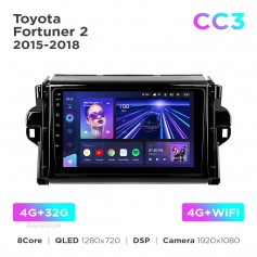 Штатна магнітола Teyes CC3 4+32 Gb Toyota Fortuner 2 2015-2018 9"