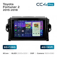 Штатна магнітола Teyes CC4 Pro 2k 8+128 Gb Toyota Fortuner 2 2015-2018 9"