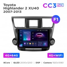 Штатна магнітола Teyes CC3 2k 4+64 Gb Toyota Highlander 2 XU40 2007-2013 (F1) 10"