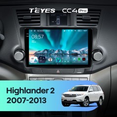 Штатная магнитола Teyes CC4 Pro 2k 8+128 Gb Toyota Highlander 2 XU40 2007-2013 (F1) 10"