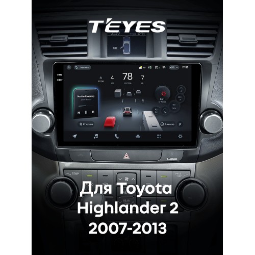 Штатная магнитола Teyes CC4 Pro 2k 8+128 Gb Toyota Highlander 2 XU40 2007-2013 (F1) 10"