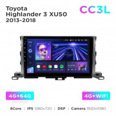 Штатна магнітола Teyes CC3L 4+64 Gb Toyota Highlander 3 XU50 2013-2018 10"