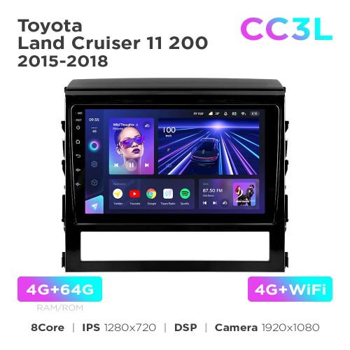 Штатная магнитола Teyes CC3L 4+64 Gb Toyota Land Cruiser 11 200 2015-2018 9"