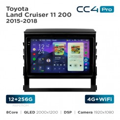 Штатна магнітола Teyes CC4 Pro 2k 12+256 Gb Toyota Land Cruiser 11 200 2015-2020 9"