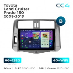 Штатная магнитола Teyes CC4 2k 8+128 Gb Toyota Land Cruiser Prado 150 2009-2013 (B) 9"