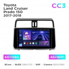 Штатна магнітола Teyes CC3 6+128 Gb Toyota Land Cruiser Prado 150 2018-2020 10"