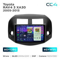 Штатная магнитола Teyes CC4 2k 8+128 Gb Toyota RAV4 3 XA30 2005-2013 (F2) 10"
