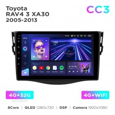 Штатная магнитола Teyes CC3 4+32 Gb Toyota RAV4 3 XA30 2005-2016 9"