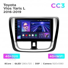 Штатная магнитола Teyes CC3 4+32 Gb Toyota Vios Yaris L 2016-2019 10"