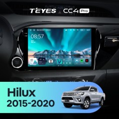 Штатная магнитола Teyes CC4 Pro 2k 8+128 Gb Toyota Hilux Pick Up AN120 2015-2020 10"