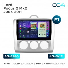 Штатная магнитола Teyes CC4 2k 8+128 Gb Ford Focus 2 Mk2 2004-2011 (F1) 9"