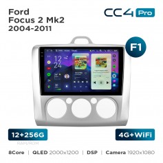Штатная магнитола Teyes CC4 Pro 2k 12+256 Gb Ford Focus 2 Mk2 2004-2011 (F1) 9"
