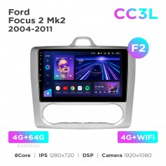 Штатная магнитола Teyes CC3L 4+64 Gb Ford Focus 2 Mk2 2004-2011 (F2) 9"