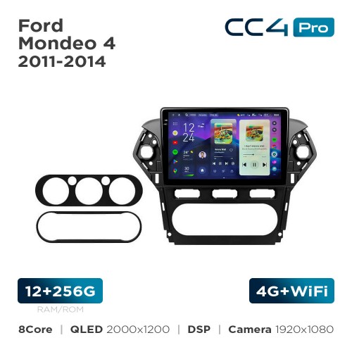 Штатная магнитола Teyes CC4 Pro 2k 12+256 Gb Ford Mondeo 4 2011-2014 10"