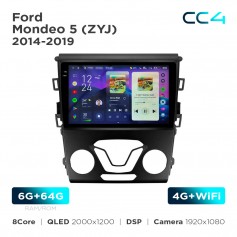 Штатная магнитола Teyes CC4 2k 6+64 Gb Ford Mondeo 5 (ZYJ) 2014-2019 9"