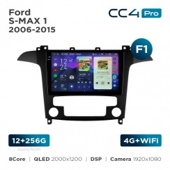 Штатная магнитола Teyes CC4 Pro 2k 12+256 Gb Ford S-MAX 1 2006-2015 (F1) 9"