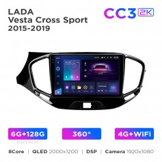 Штатна магнітола Teyes CC3 2k 6+128 Gb 360° LADA Vesta Cross Sport 2015-2019 9