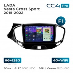Штатная магнитола Teyes CC4 Pro 2k 8+128 Gb LADA Vesta Cross Sport 2015-2022 (F1) 9"