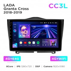 Штатная магнитола Teyes CC3L 4+64 Gb LADA Granta Cross 2018-2023 9"