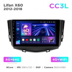 Штатная магнитола Teyes CC3L 4+64 Gb Lifan X60 2012-2018 9"