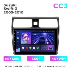 Штатная магнитола Teyes CC3 6+128 Gb 360° Suzuki Swift 3 2003-2010 10