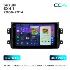 Штатна магнітола Teyes CC4 2k 6+64 Gb Suzuki SX4 1 2006-2014 9"