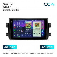 Штатна магнітола Teyes CC4 2k 6+64 Gb Suzuki SX4 1 2006-2014 9"