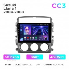 Штатна магнітола Teyes CC3 6+128 Gb 360° Suzuki Liana 1 2004-2008 9"