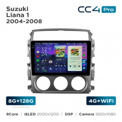 Штатная магнитола Teyes CC4 Pro 2k 8+128 Gb Suzuki Liana 1 2004-2008 9"