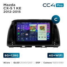 Штатная магнитола Teyes CC4 Pro 2k 8+128 Gb Mazda CX-5 1 KE 2012-2015 (C) 9"