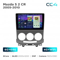 Штатная магнитола Teyes CC4 2k 6+64 Gb Mazda 5 2 CR 2005-2010 9"