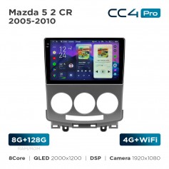 Штатная магнитола Teyes CC4 Pro 2k 8+128 Gb Mazda 5 2 CR 2005-2010 9"