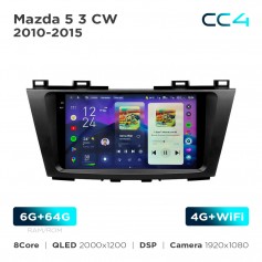 Штатная магнитола Teyes CC4 2k 6+64 Gb Mazda 5 3 CW 2010-2015 9"