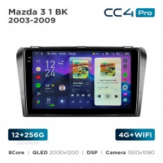 Штатная магнитола Teyes CC4 Pro 2k 12+256 Gb Mazda 3 1 BK 2003-2009 9"