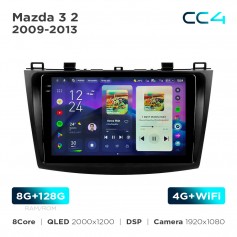 Штатная магнитола Teyes CC4 2k 8+128 Gb Mazda 3 2 2009-2013 9"