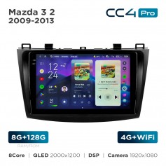 Штатная магнитола Teyes CC4 Pro 2k 8+128 Gb Mazda 3 2 2009-2013 9"