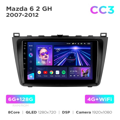 Штатная магнитола Teyes CC3 6+128 Gb Mazda 6 2 GH 2007-2012 9