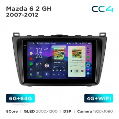 Штатна магнітола Teyes CC4 2k 6+64 Gb Mazda 6 2 GH 2007-2012 9"