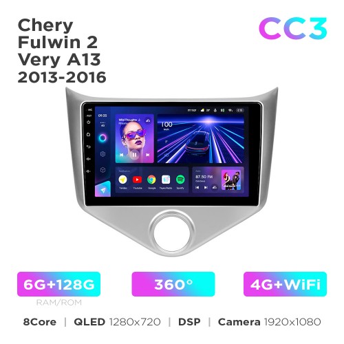 Штатна магнітола Teyes CC3 6+128 Gb 360° Chery Fulwin 2 / Very A13 2013-2016 (F1) 9