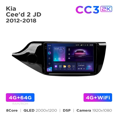 Штатна магнітола Teyes CC3 2k 4+64 Gb Kia Cee'd 2 JD 2012-2018 9"