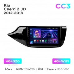 Штатна магнітола Teyes CC3 4+32 Gb Kia Cee'd 2 JD 2012-2018 9"