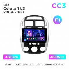 Штатная магнитола Teyes CC3 4+32 Gb Kia Cerato 1 LD 2004-2008 (F1) 9"