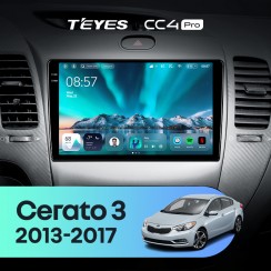 Штатна магнітола Teyes CC4 Pro 2k 8+128 Gb Kia Cerato 3 YD 2013-2017 (F1) (AB) 9"