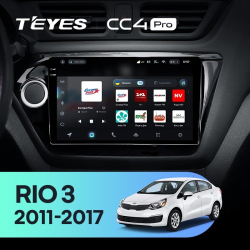Штатна магнітола Teyes CC4 Pro 2k 12+256 Gb Kia RIO 3 2011-2017 9"