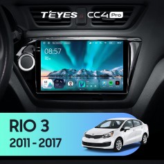 Штатная магнитола Teyes CC4 Pro 2k 12+256 Gb Kia RIO 3 2011-2017 9"
