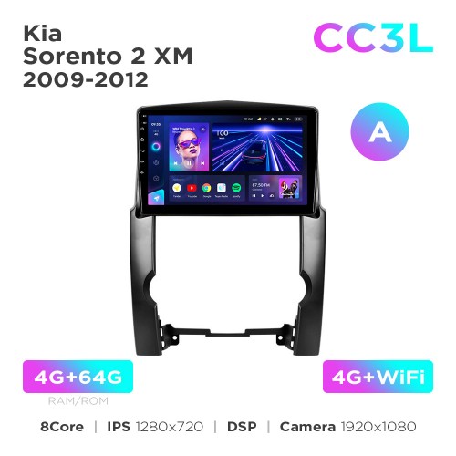 Штатная магнитола Teyes CC3L 4+64 Gb Kia Sorento 2 XM 2009-2012 (A) 10"