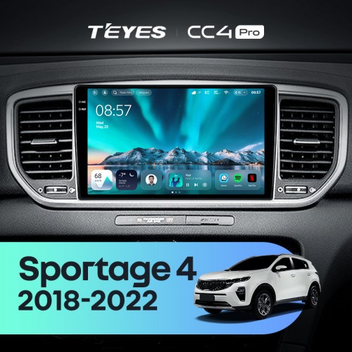 Штатная магнитола Teyes CC4 Pro 2k 12+256 Gb Kia Sportage 4 QL 2018-2022 (B) 9"