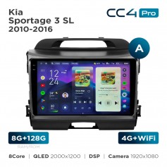 Штатная магнитола Teyes CC4 Pro 2k 8+128 Gb Kia Sportage 3 SL 2010-2016 (A) 9"