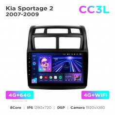 Штатна магнітола Teyes CC3L 4+64 Gb Kia Sportage 2 2007-2009 9"